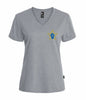 Women's V-neck T-shirt (BCGEU fist symbol)