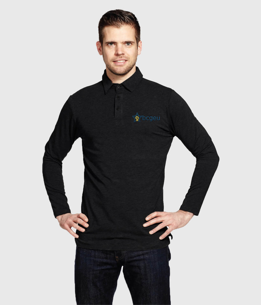 Men’s long sleeve polo (BCGEU fist logo)